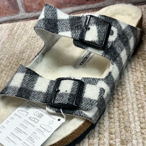 Birkenstock Arizona shearling wool sandals men’s Sz 12 - Picture 9 of 9